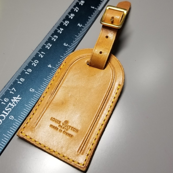 LOUIS VUITTON Vachetta leather luggage tag France - Picture 11 of 13